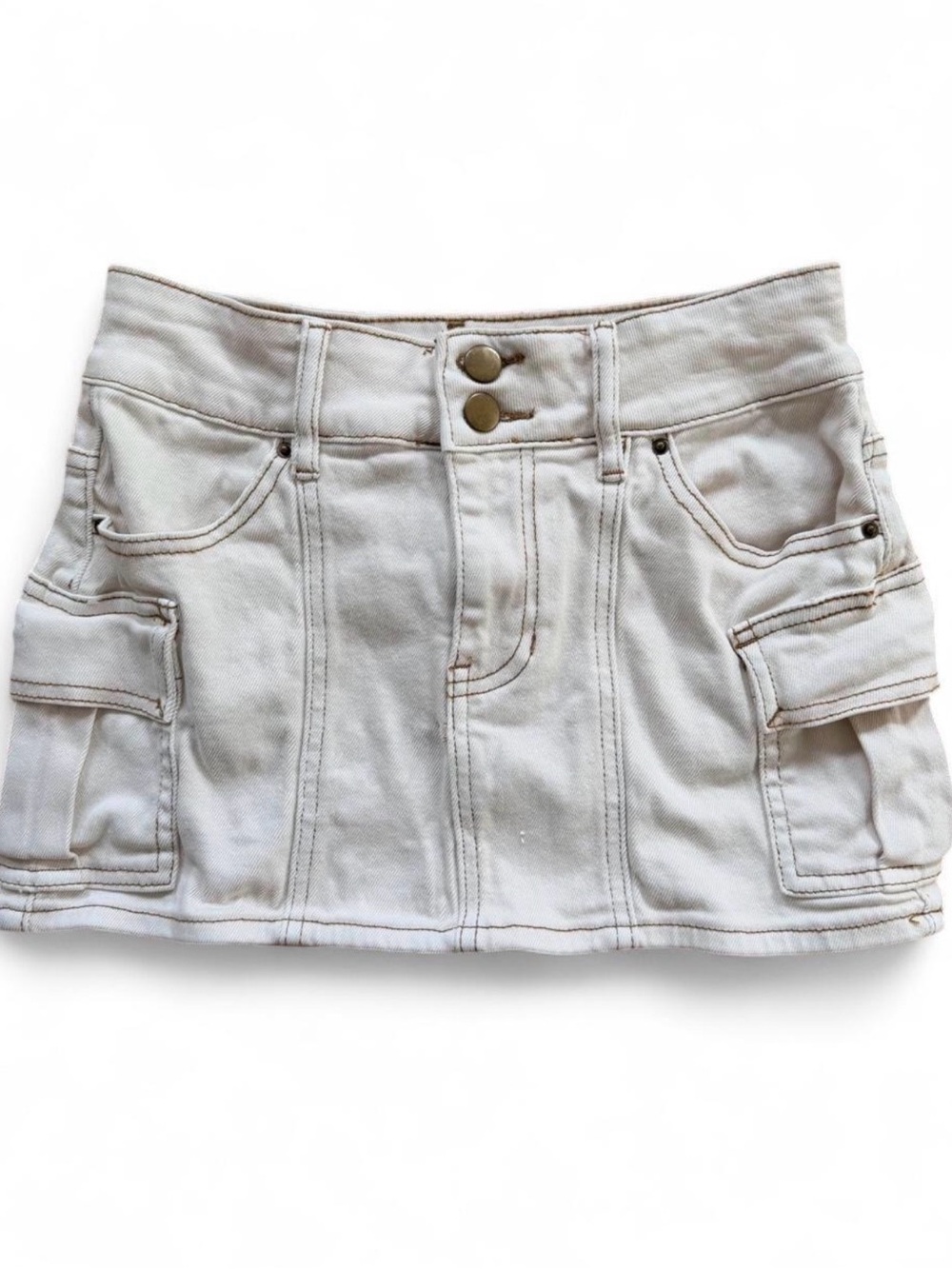 Pacsun White Cargo Pocket Mini Skirt - Women's Casual Utility Style